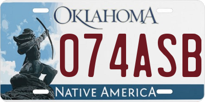 OK license plate 074ASB