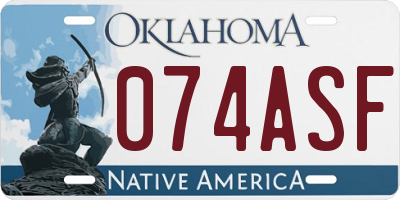 OK license plate 074ASF