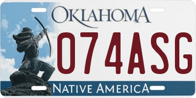OK license plate 074ASG
