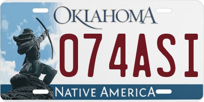 OK license plate 074ASI
