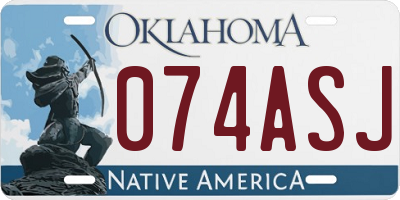OK license plate 074ASJ