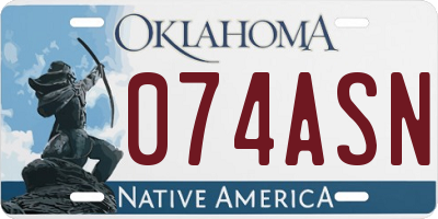 OK license plate 074ASN