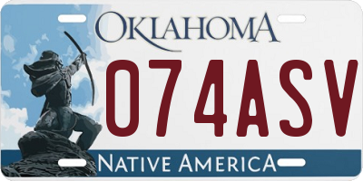 OK license plate 074ASV