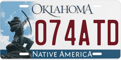 OK license plate 074ATD