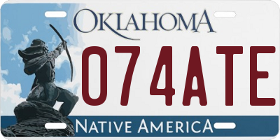 OK license plate 074ATE