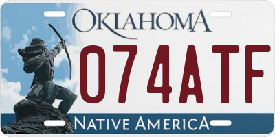 OK license plate 074ATF