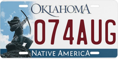 OK license plate 074AUG