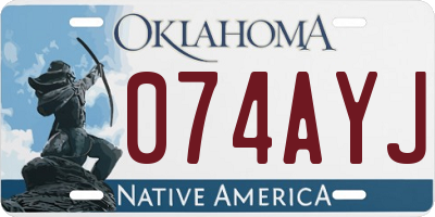 OK license plate 074AYJ