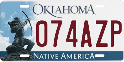 OK license plate 074AZP