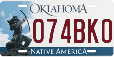 OK license plate 074BKO
