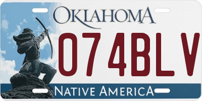 OK license plate 074BLV