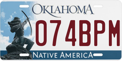 OK license plate 074BPM