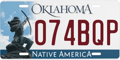 OK license plate 074BQP