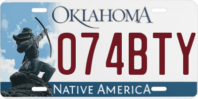 OK license plate 074BTY
