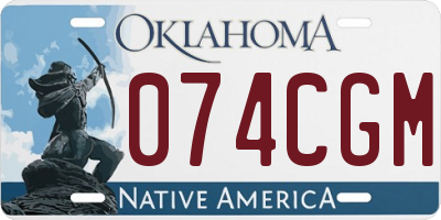 OK license plate 074CGM