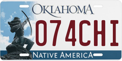 OK license plate 074CHI