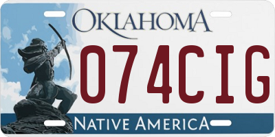 OK license plate 074CIG