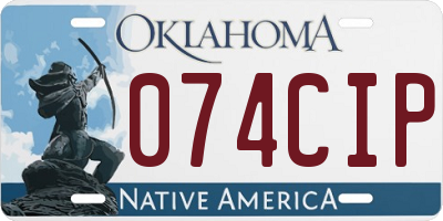 OK license plate 074CIP