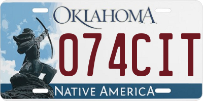 OK license plate 074CIT