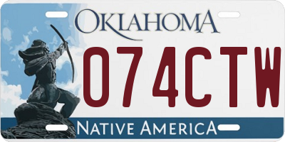 OK license plate 074CTW