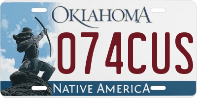 OK license plate 074CUS