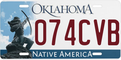 OK license plate 074CVB