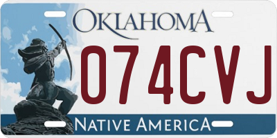 OK license plate 074CVJ