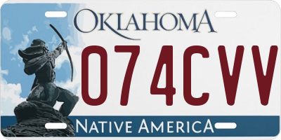 OK license plate 074CVV