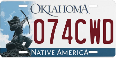 OK license plate 074CWD