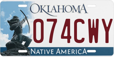 OK license plate 074CWY