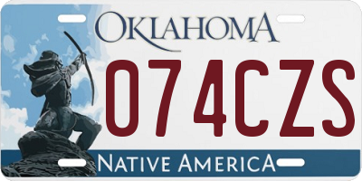OK license plate 074CZS