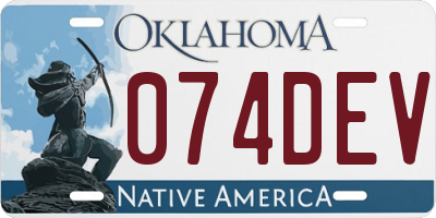 OK license plate 074DEV