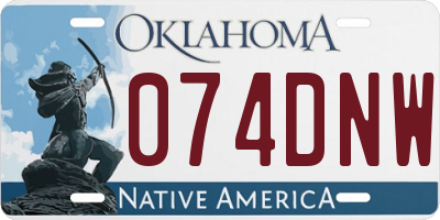 OK license plate 074DNW