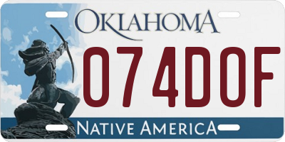 OK license plate 074DOF