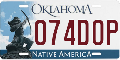 OK license plate 074DOP