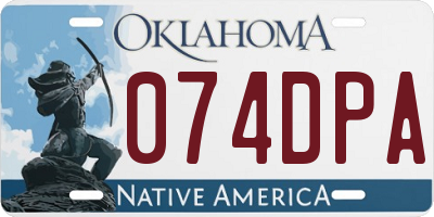 OK license plate 074DPA