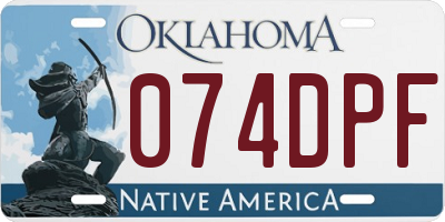 OK license plate 074DPF