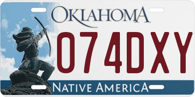 OK license plate 074DXY