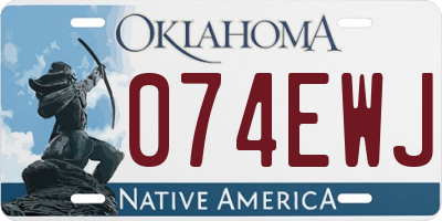 OK license plate 074EWJ