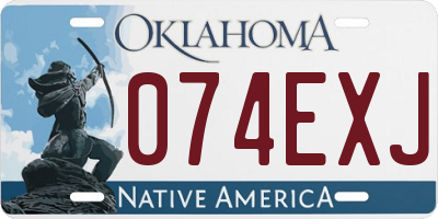 OK license plate 074EXJ