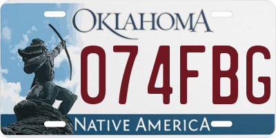 OK license plate 074FBG