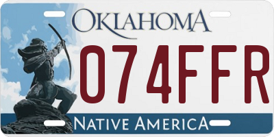 OK license plate 074FFR