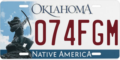 OK license plate 074FGM