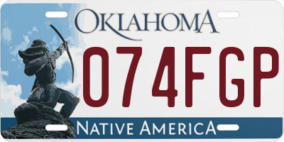 OK license plate 074FGP