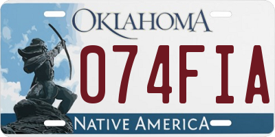 OK license plate 074FIA