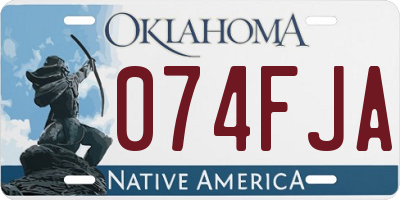 OK license plate 074FJA
