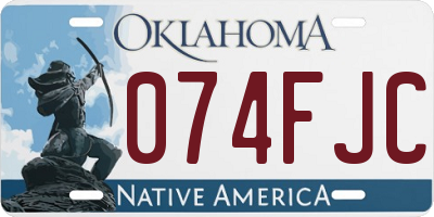 OK license plate 074FJC