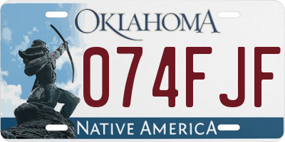 OK license plate 074FJF