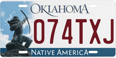 OK license plate 074TXJ