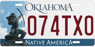 OK license plate 074TXO
